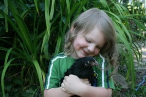 Image of Wendy's Daughter picking Blueberries