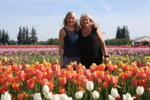 Image of Mom and Wendy in a tulip field.