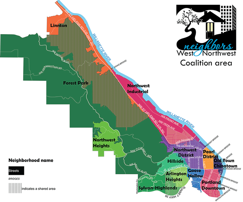 portland neighborhood guide, forest heights map