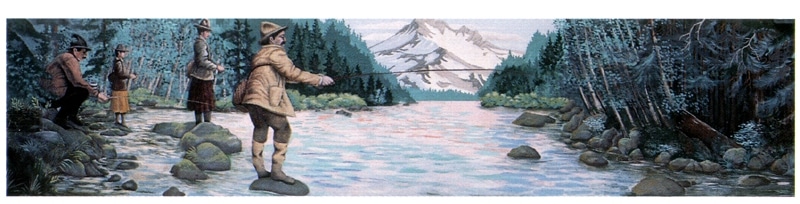 painting of fishing in clackamas