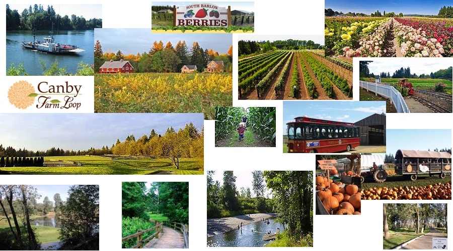 Here is a collage telling the story of Canby, Oregon