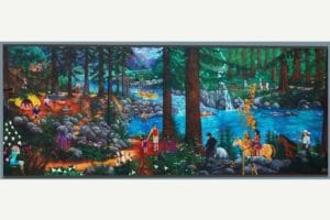 mural of clackamas river