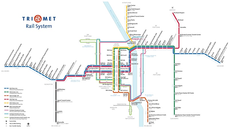 Clackamas has access to the max train